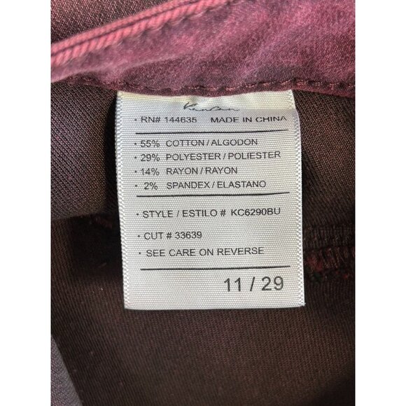 KanCan Mid Rise Coated Denim Ankle Skinny Jeans in Burgundy - Sz 11/29 - NWT - Picture 7 of 9